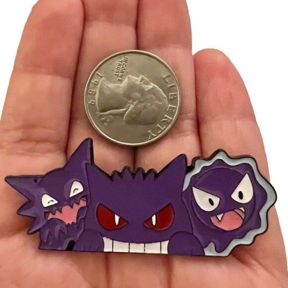 Pokemon Cute Ghosts Type Haunter Gengar Ghastly Enamel Pin - Picture 6 of 6